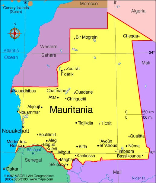 mauretanien karte